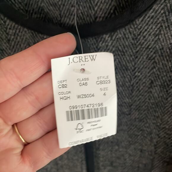 J.Crew Wool-blend Herringbone Lady Jacket Heathered Grey Herringbone - Picture 7 of 15